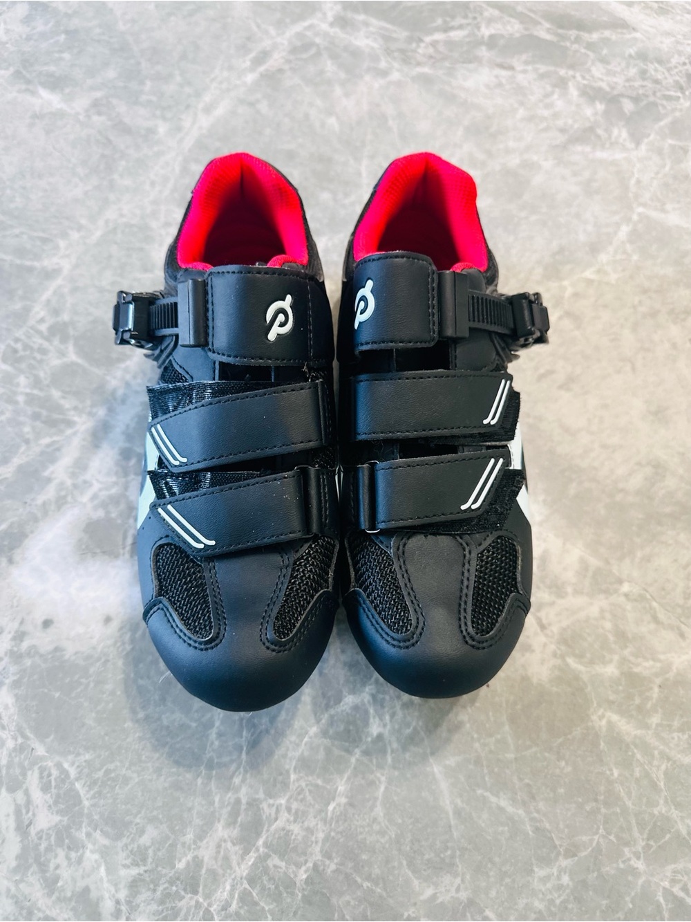 Peloton Cycling Shoes with Cleats Size 38 / Women's 7 Black Red White- Excellent - Picture 7 of 7